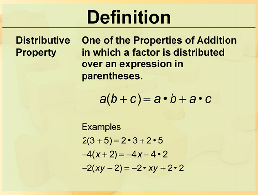 Definition and Example of The Distrubtive Property